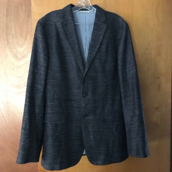 Banana Republic Men's Dark Grey Charcoal Blazer Pattern Heritage Coll. Sz 40L